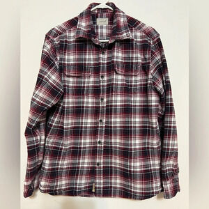 Jachs Plaid Flannel Button Down Long Sleeve Shirt Red/Blue Large Tall